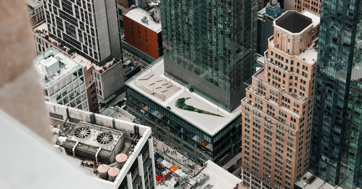 aerial view of tall structures