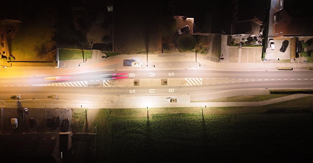 drone flying at night with lights